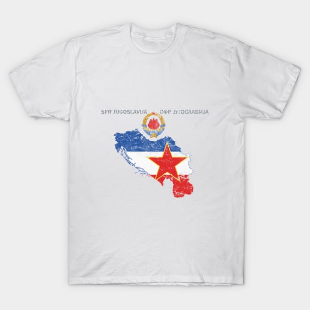 Vintage Distressed Yugoslavia Emblem T-Shirt by enigmaart